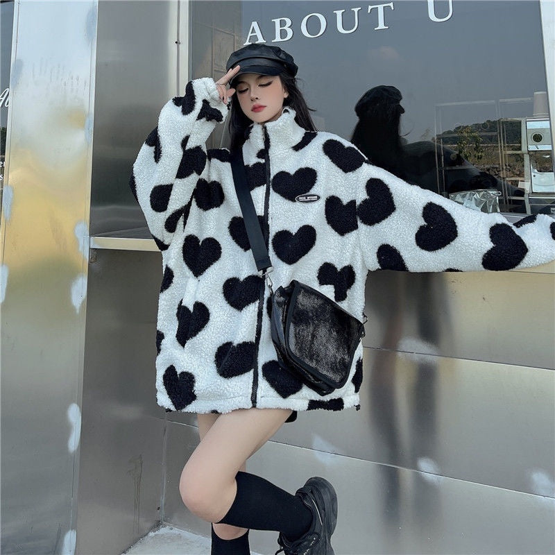 Love Lamb Fleece-lined Warm Reversible Cotton-padded Coat